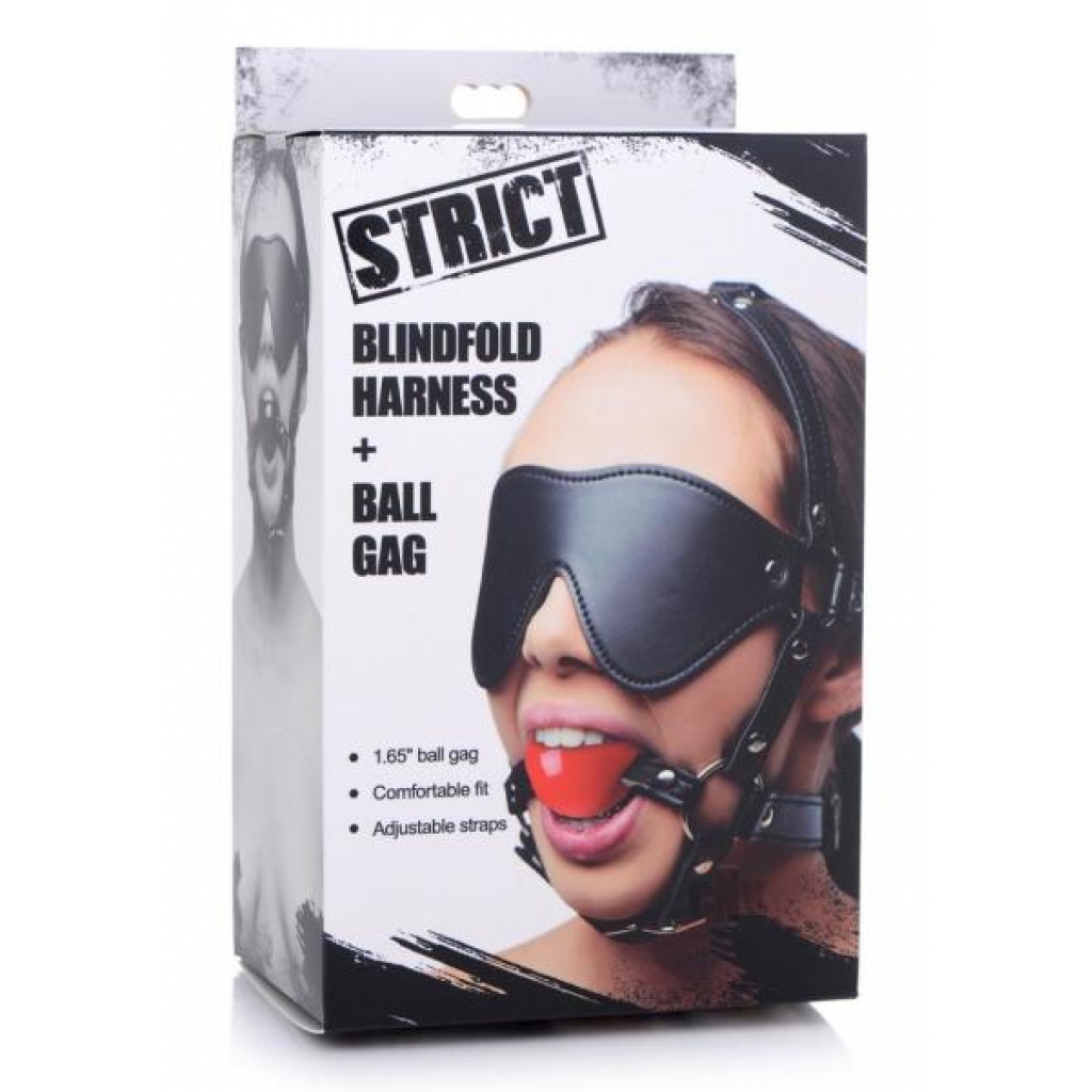 Strict Blindfold Harness W/gag - Ball Gags