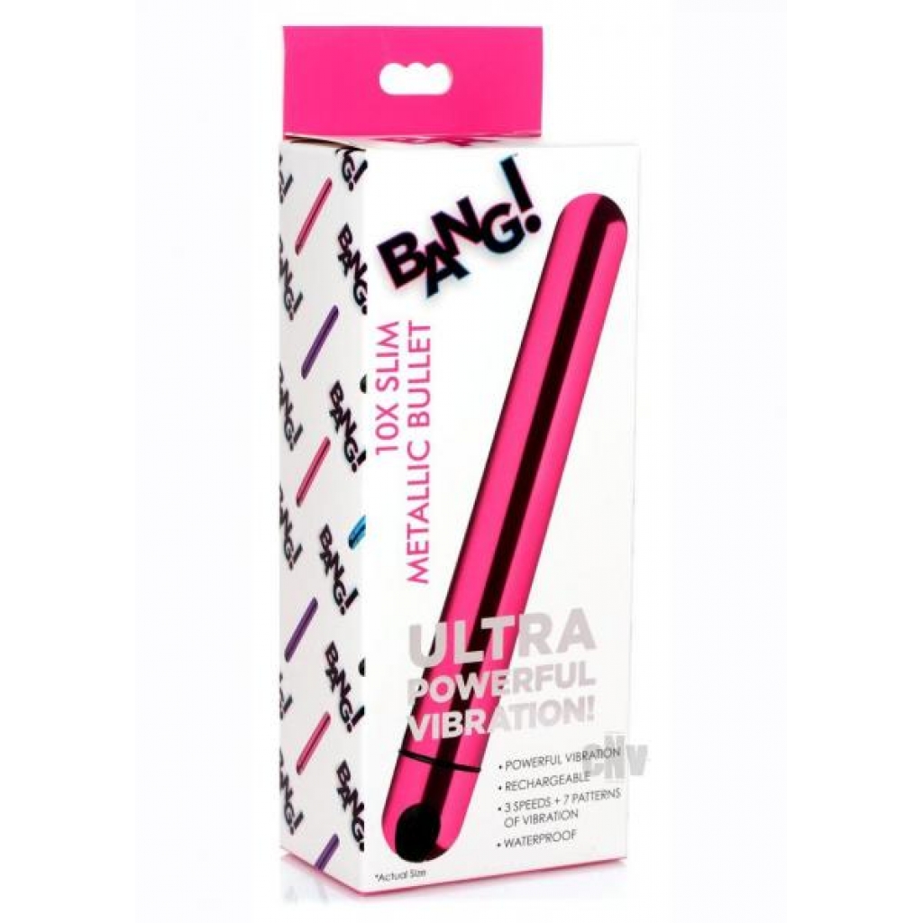 Bang 10x Slim Metallic Bullet Pink - Bullet Vibrators