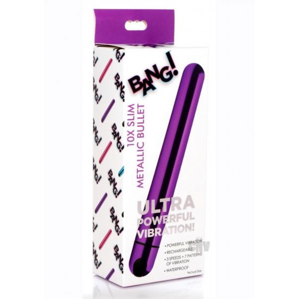 Bang 10x Slim Metallic Bullet Purple - Bullet Vibrators