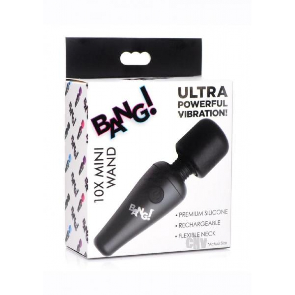 Bang 10x Vibe Mini Silicone Wand Black - Body Massagers