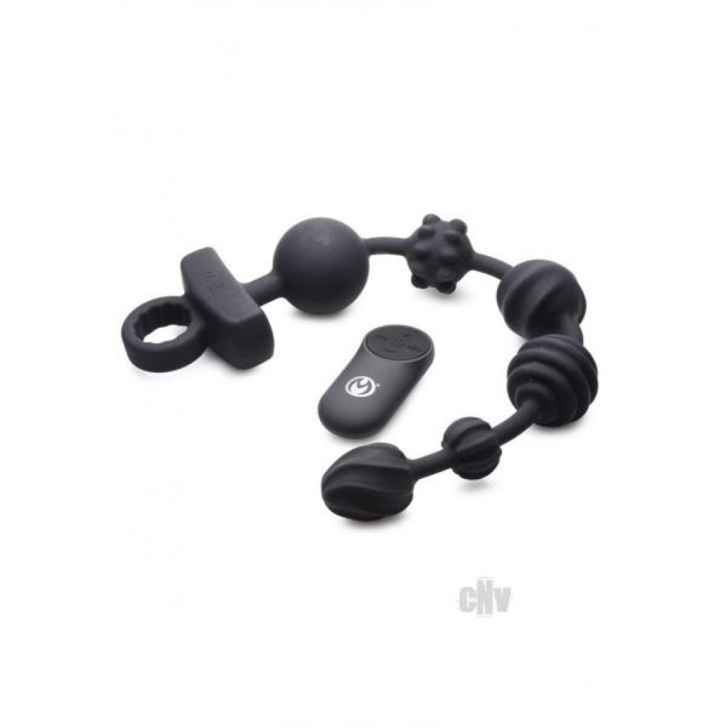 Ms Vibe Silicone Anal Beads Remote Black - Anal Beads