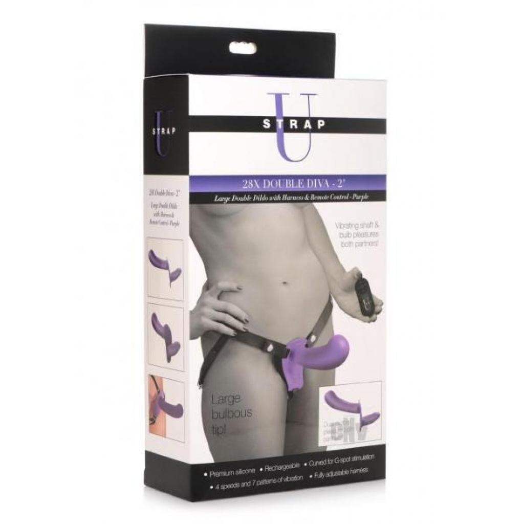 Strap U Double Dildo Harness - Purple