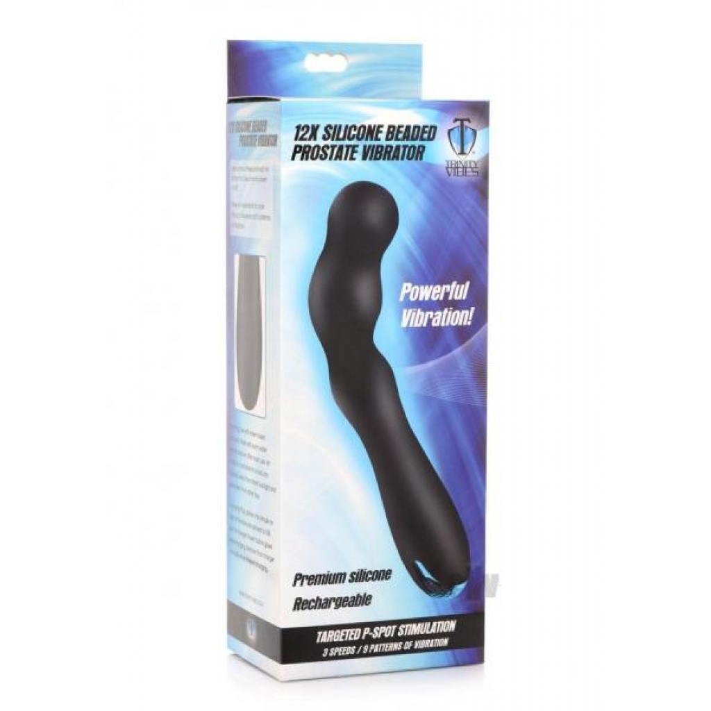 T4m Silicone Beaded Prostate Vibe Black - Prostate Toys