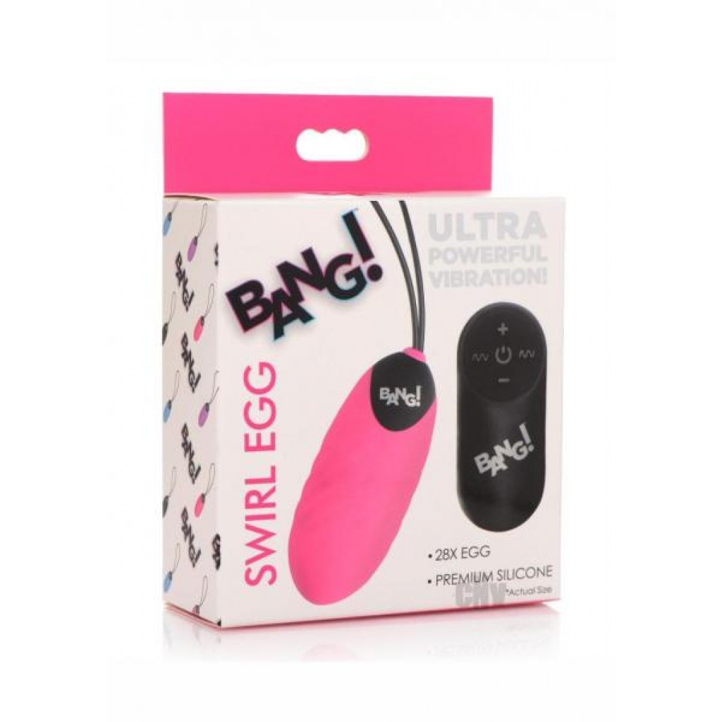 Bang 28x Swirl Silicone Egg - Pink