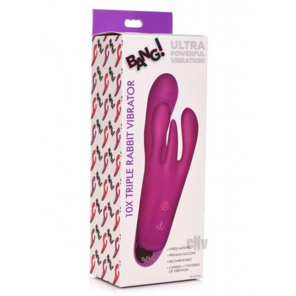 Bang Triple Rabbit Vibrator - Purple