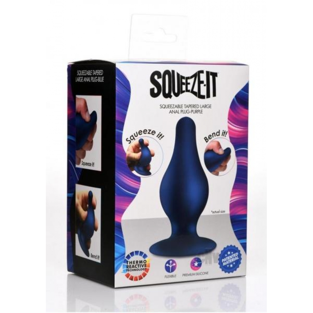 Squeeze It Tapered Anal Plug Lg Blue - Anal Plugs