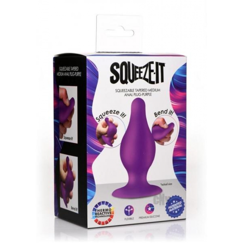 Squeeze It Tapered Anal Plug Md Purple - Anal Plugs