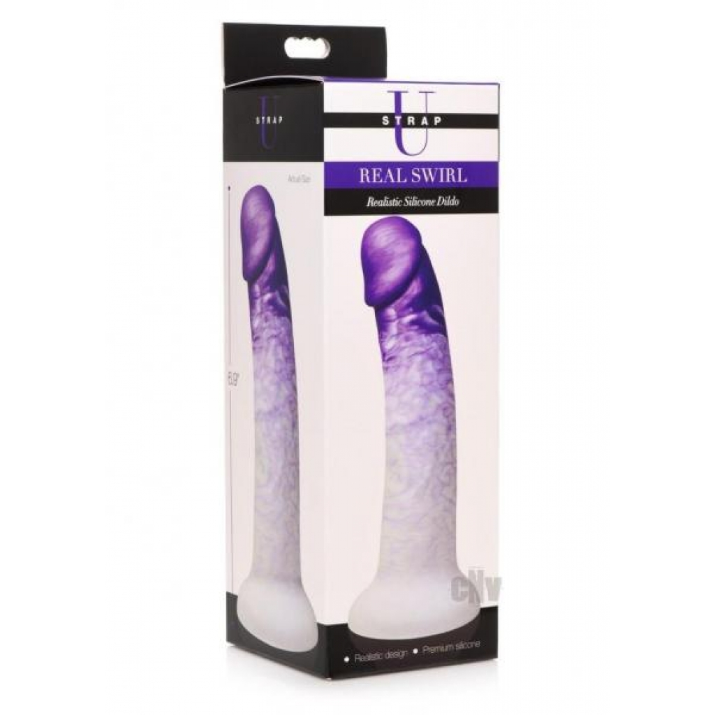 Strap U Real Swirl Purple - Realistic Dildos & Dongs