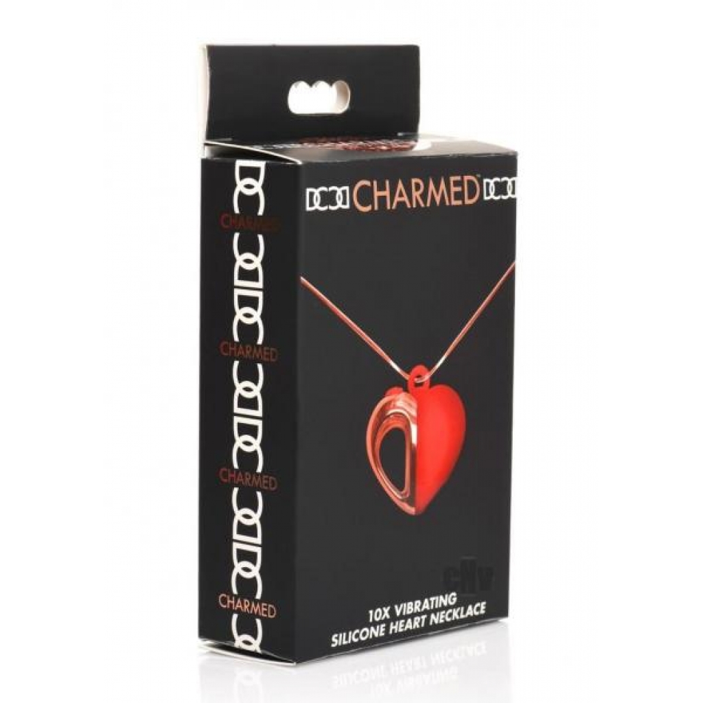 Charmed 10x Vibe Silicone Heart Necklace - Bullet Vibrators