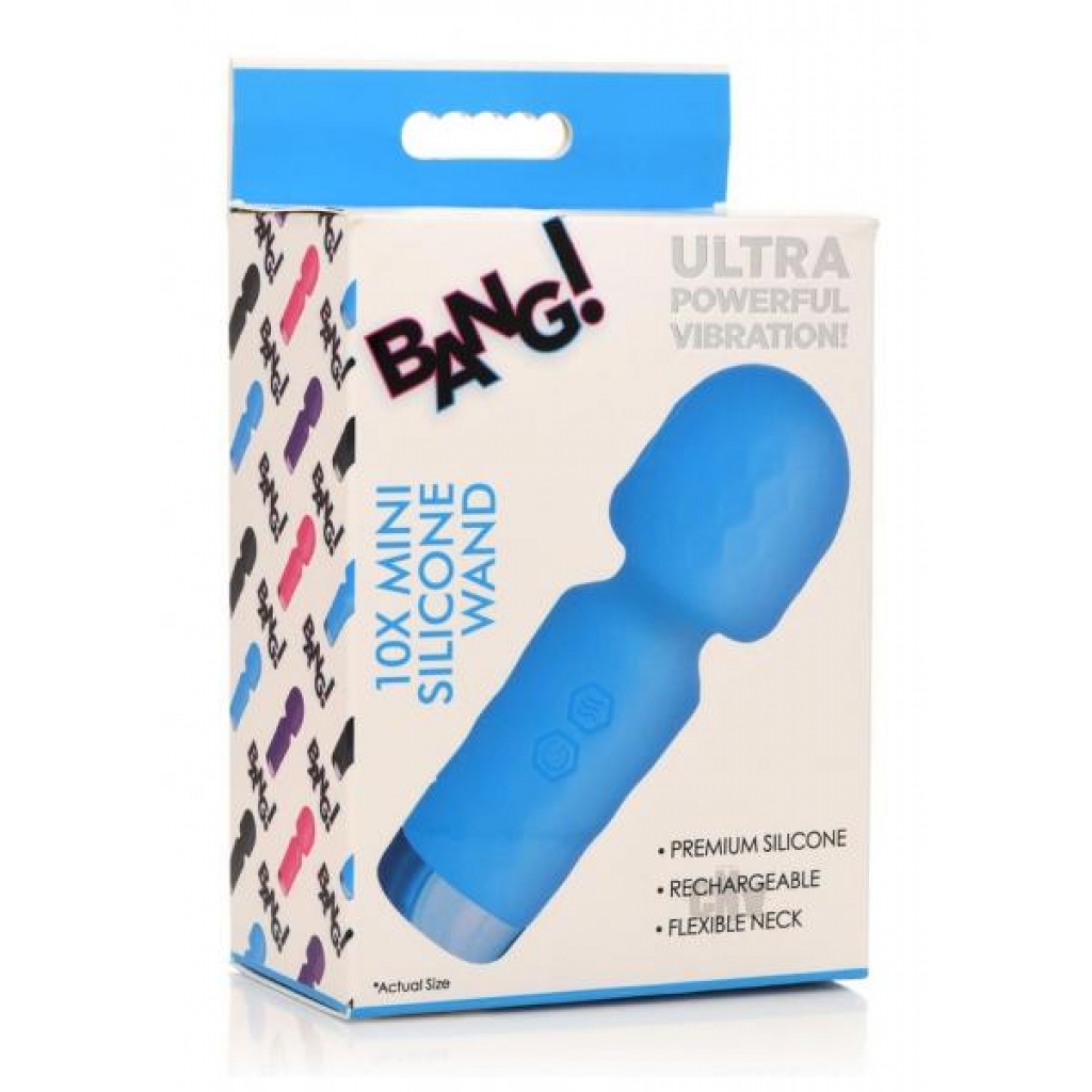 Bang 10x Mini Silicone Wand Blue - Body Massagers