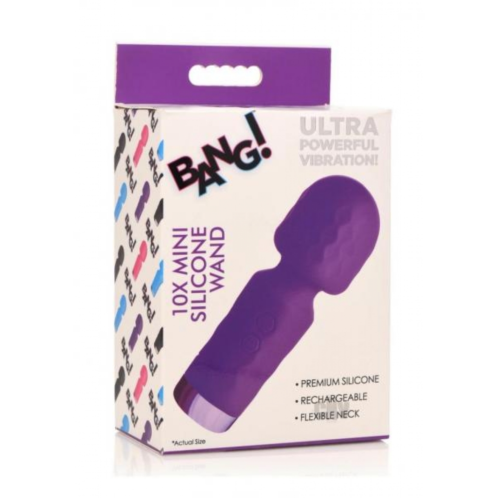 Bang 10x Mini Silicone Wand Purple - Body Massagers