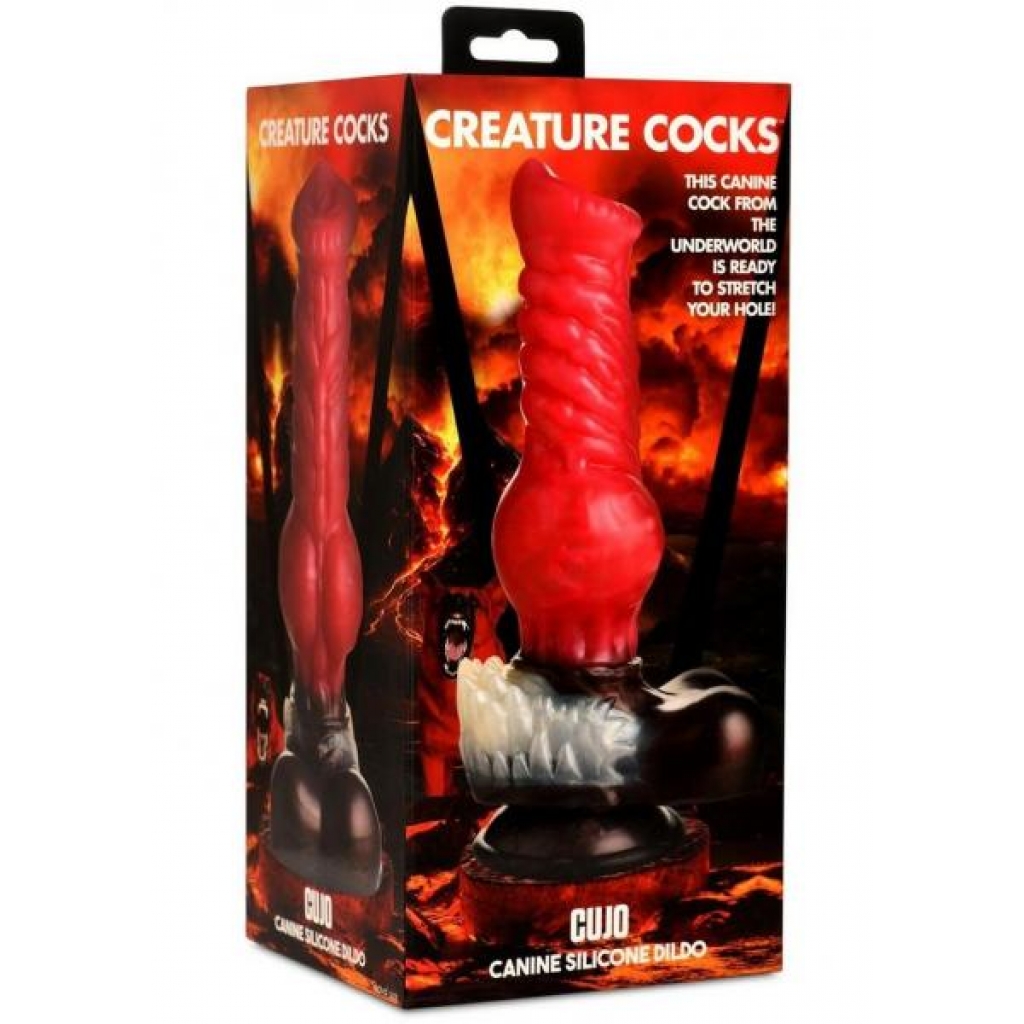 Creature Cocks Cujo Dildo Lg Red/blk - Extreme Dildos