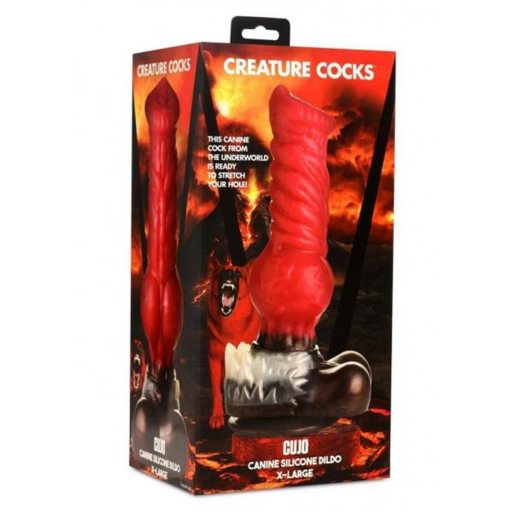 Creature Cocks Cujo Dildo Xl Red/blk - Extreme Dildos