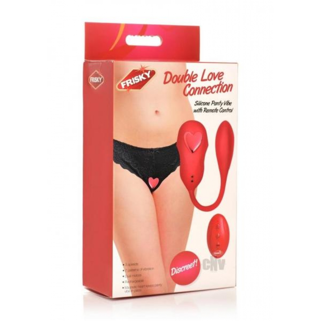 Frisky Dbl Love Connection Red - Vibrating Panties