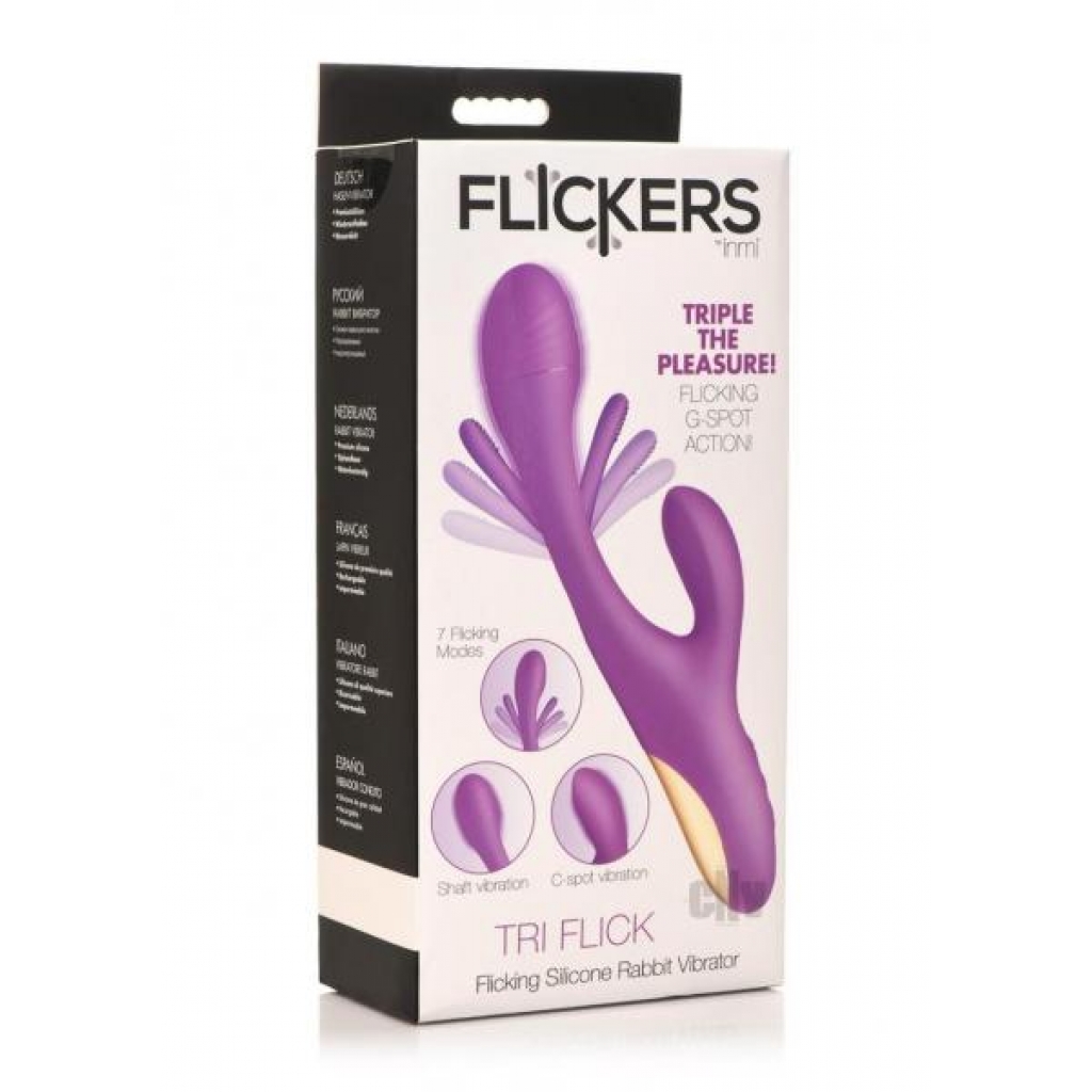 Inmi Tri Flick Purple - Rabbit Vibrators