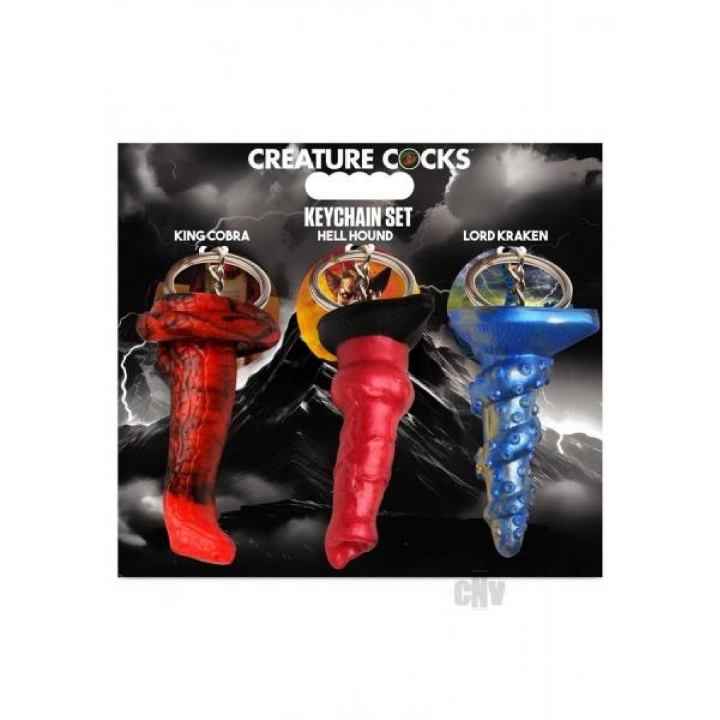 Creature Cock King Hound Keychain Set - Gag & Joke Gifts