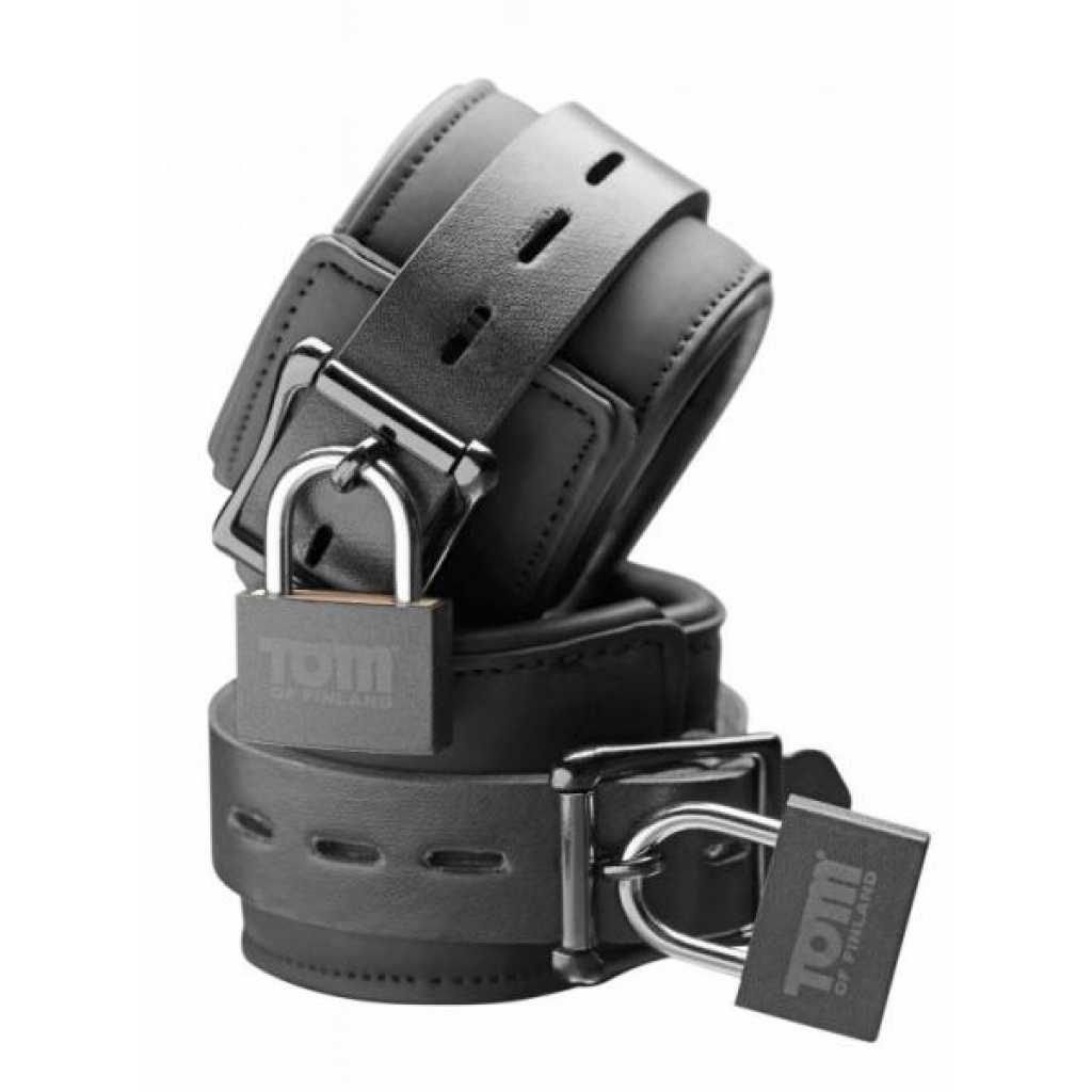 Tom of Finland Neoprene Wrist Cuffs with Locks - Handcuffs