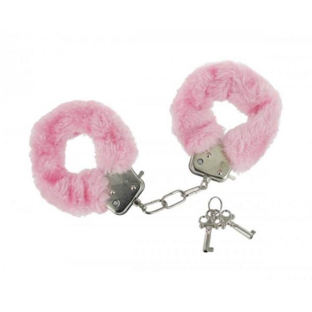 Pink Fur Handcuffs Caught In Candy - Handcuffs