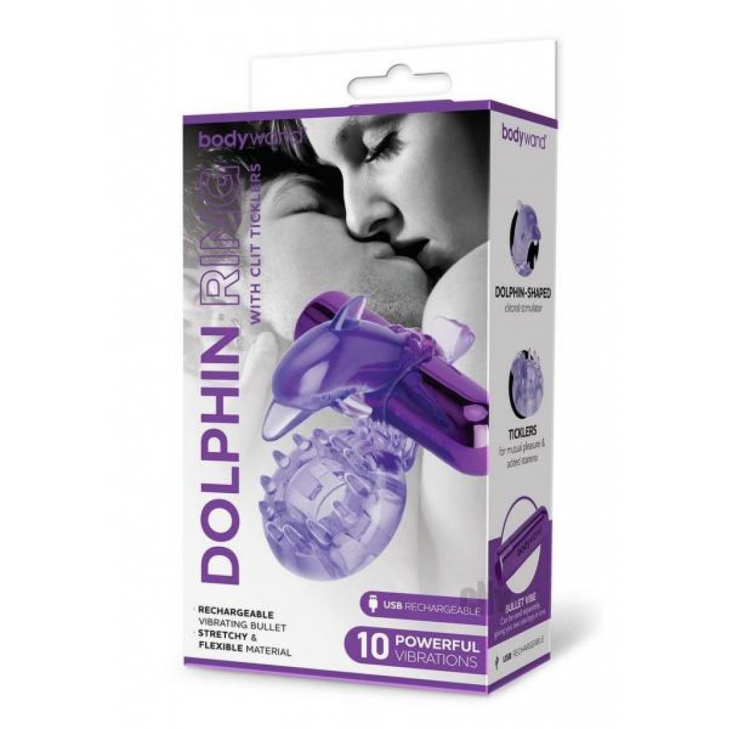 Bodywand Recharge Dancin Dolphin Purple - Couples Penis Rings