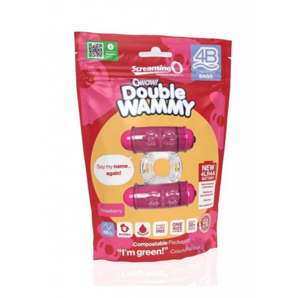 4b Double Wammy Strawberry - Couples Penis Rings