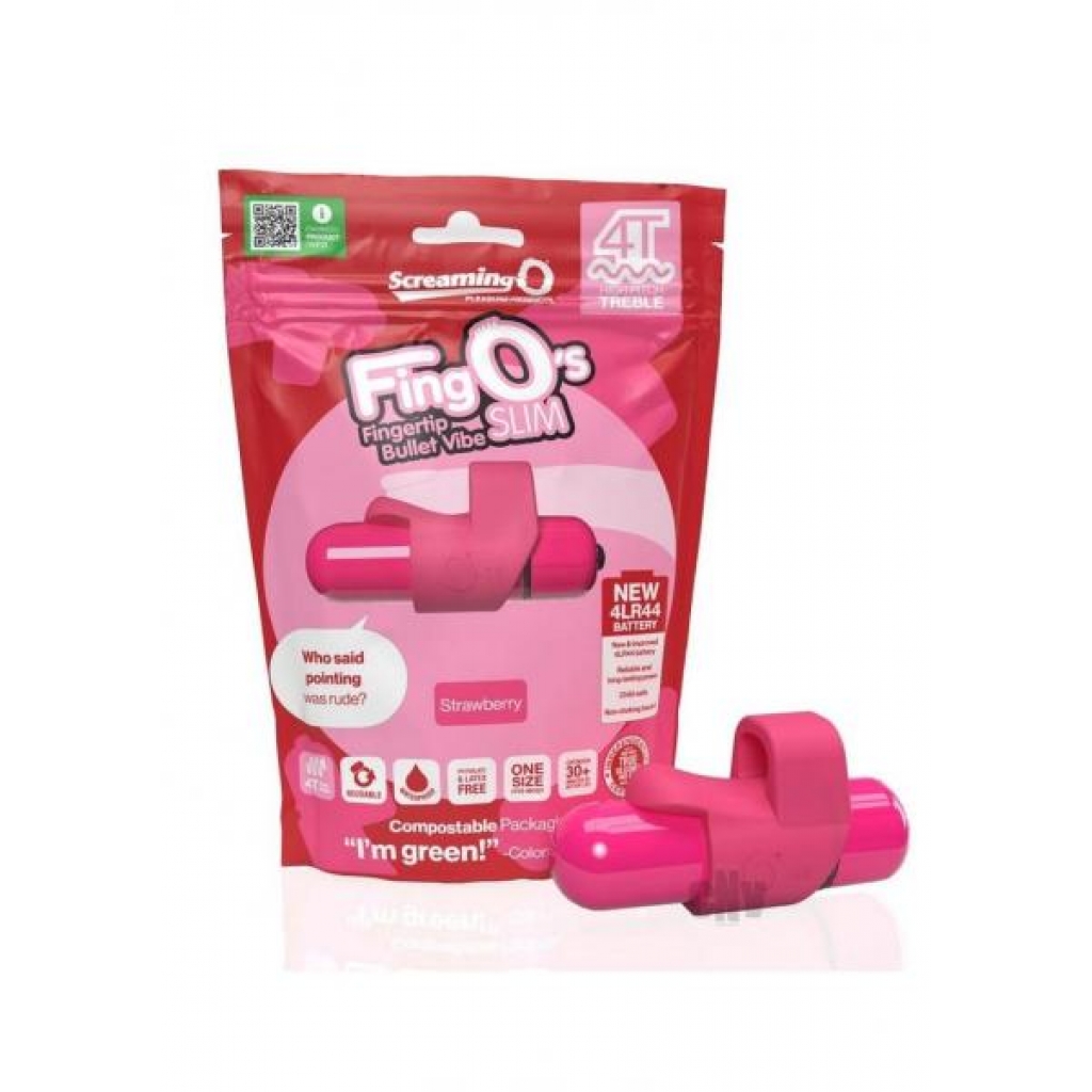 4t Fingo Slim Strawberry - Finger Vibrators