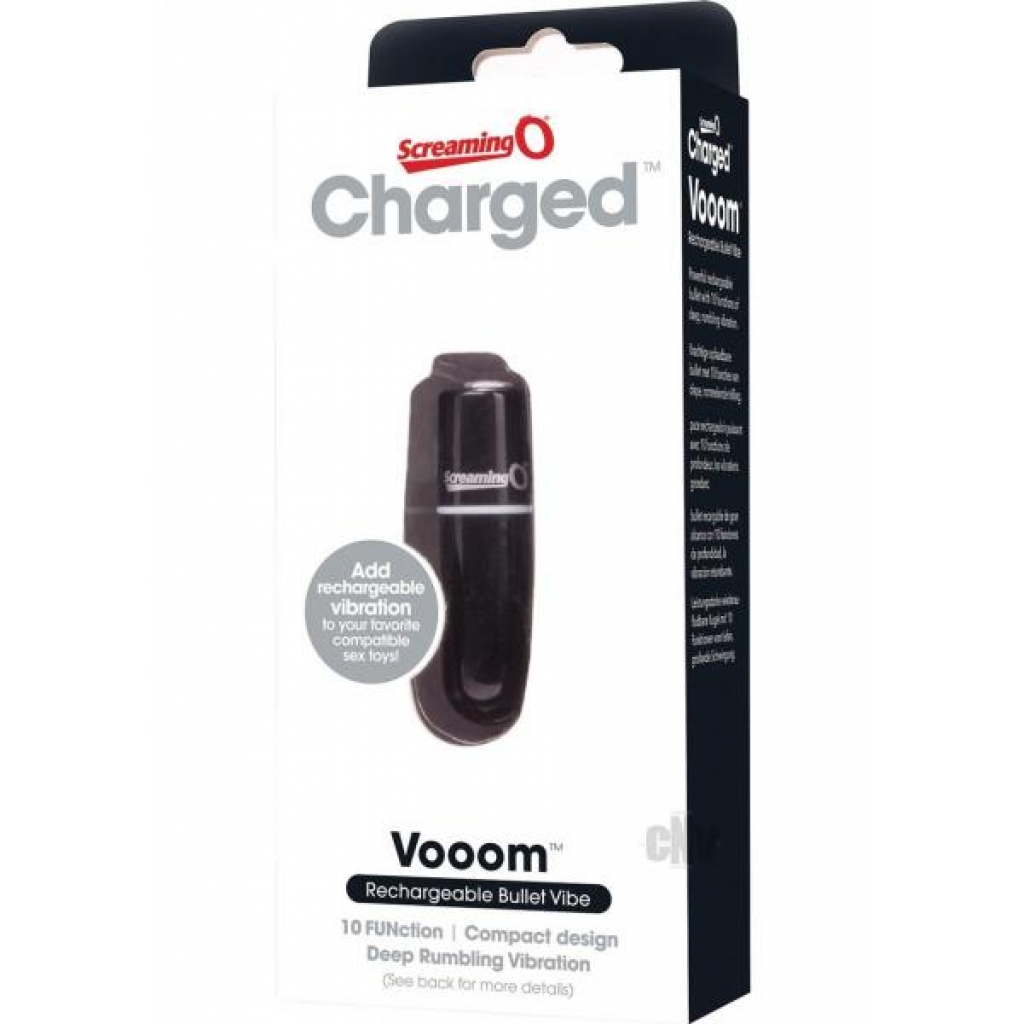 Charged Vooom Rechargeable Bullet Black - Bullet Vibrators