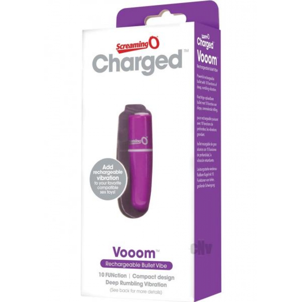 Charged Vooom Rechargeable Bullet Purple - Bullet Vibrators