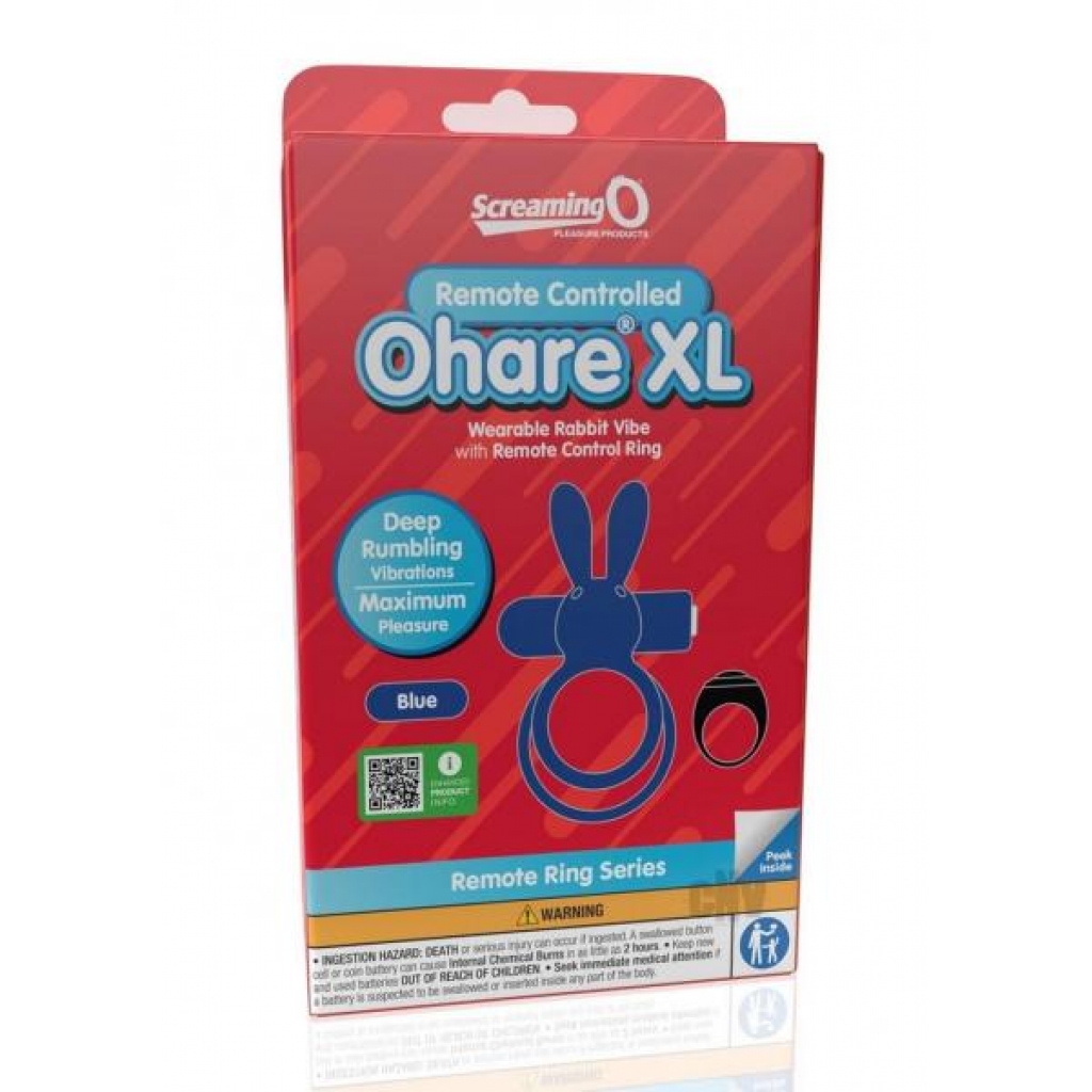 Screaming O Ohare Xl Remote Blue - Couples Penis Rings