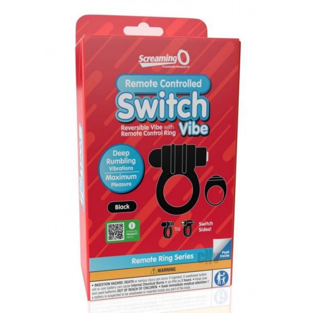 Screaming O Switch Remote Black - Couples Penis Rings