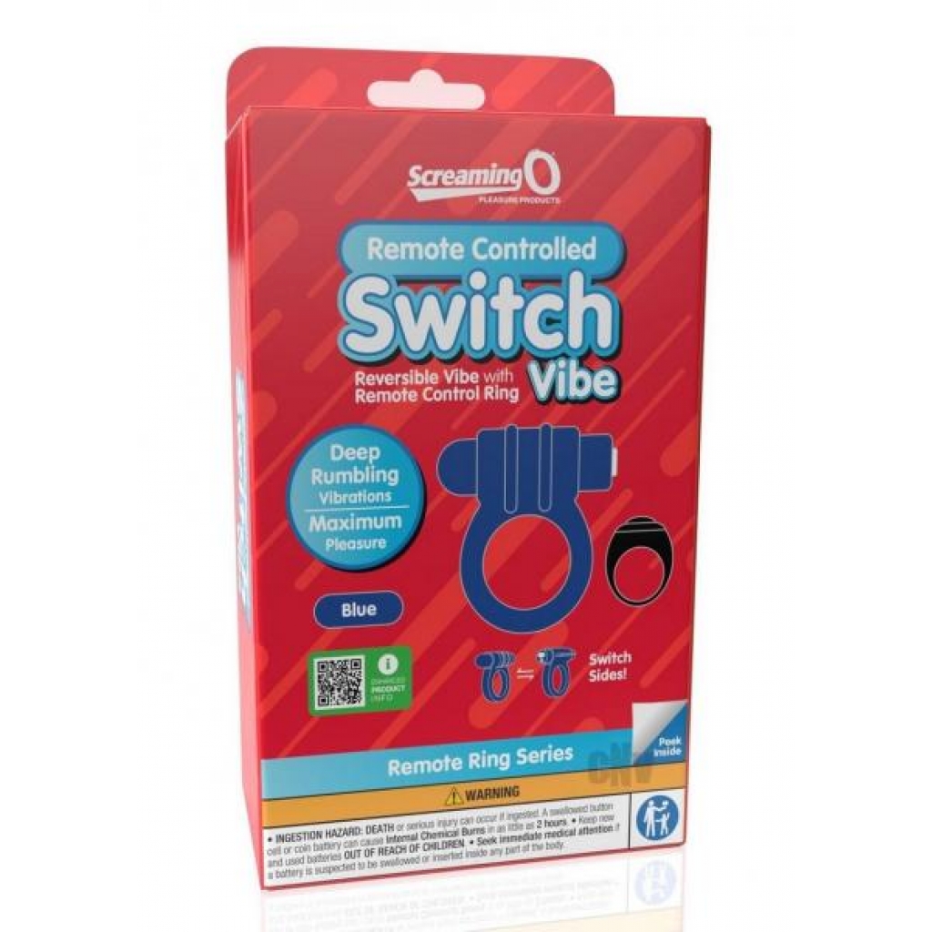 Screaming O Switch Remote Blue - Couples Penis Rings