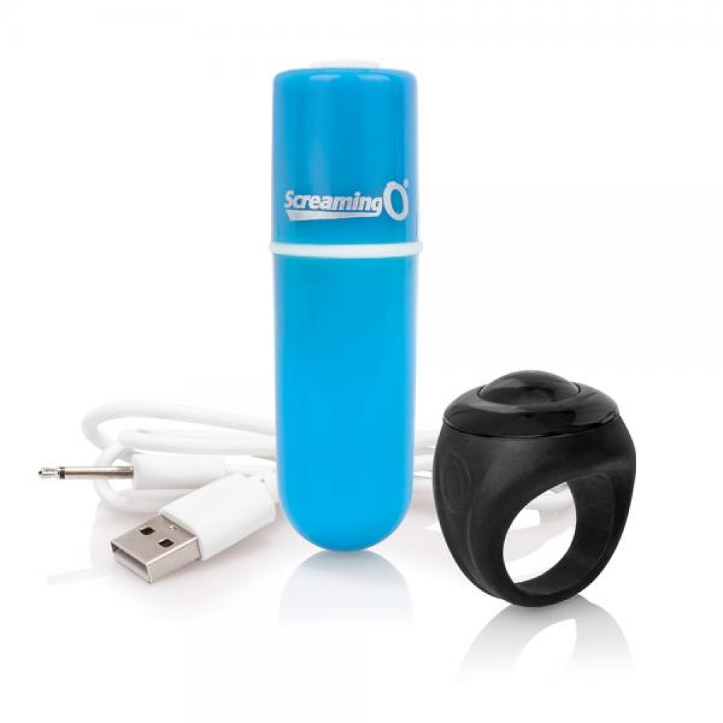 Charged Vooom Remote Control Bullet Vibrator - Blue