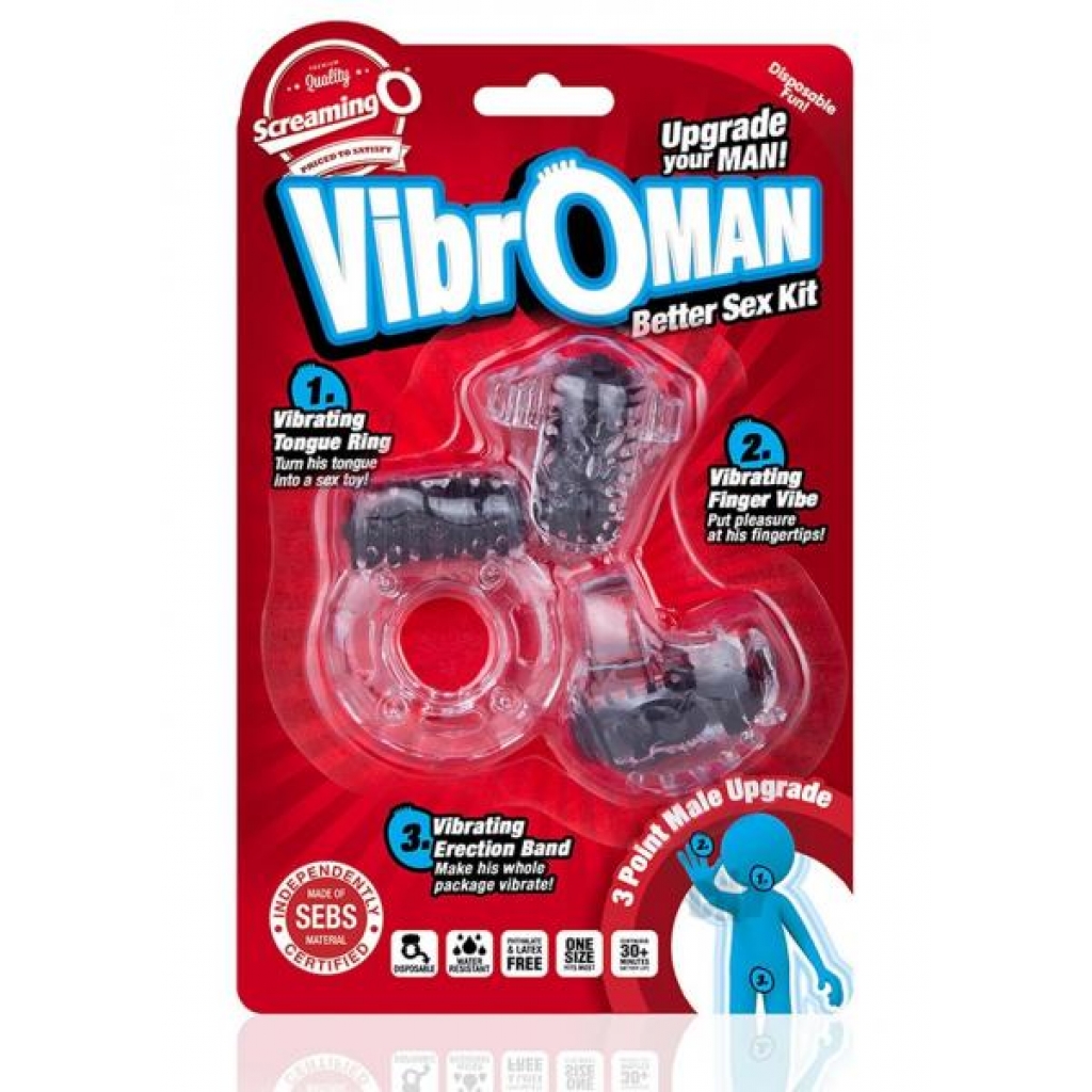 Vibroman Kit Black - Couples Penis Rings