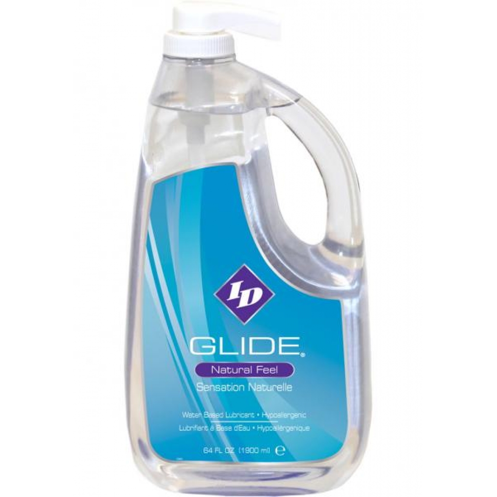 ID Glide Natural Feel Water Based Lubricant Pump 64 Ounces - Lubricants