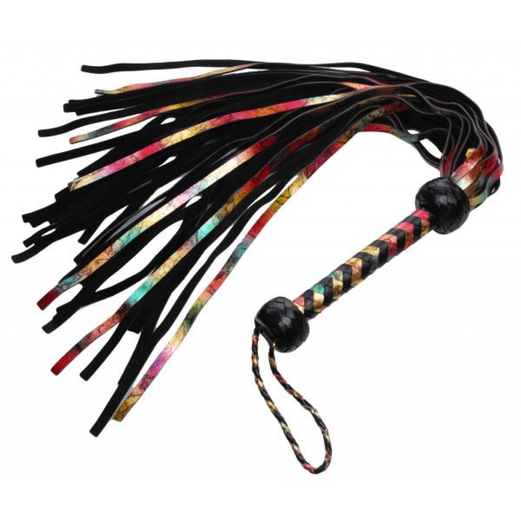 Rainbow Lambskin Leather Flogger - Stunning Impact Tool