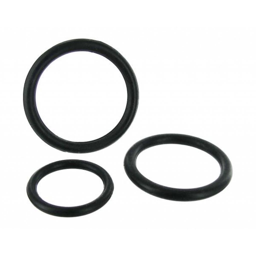 Black Triple Silicone Cock Ring Set: Durable and Effective