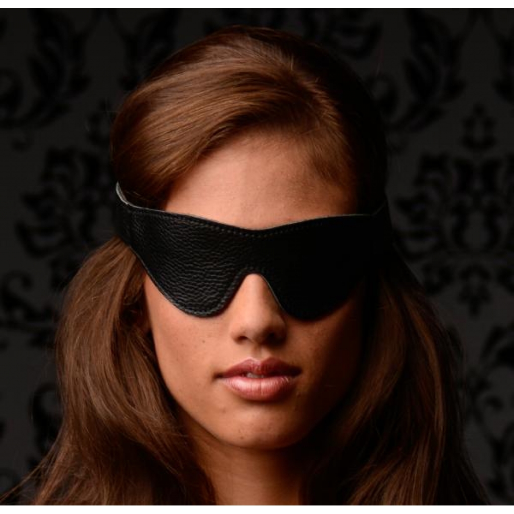 Onyx Leather Blindfold - Sensual and Elegant