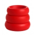 3-Piece Silicone Cock Ring Set - Red