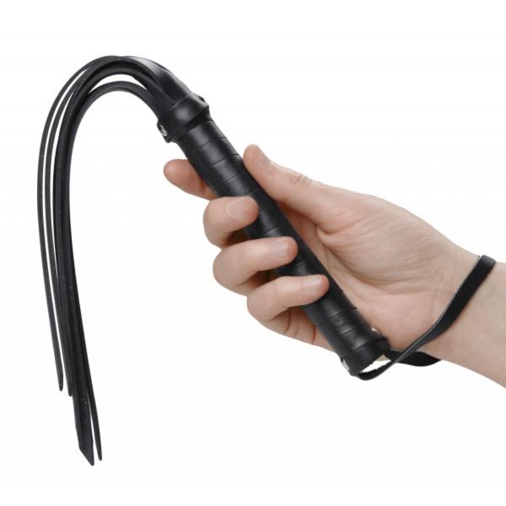 Rubber Strands Hand Flogger - Black