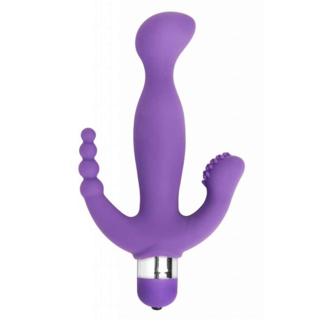 Amethyst 7 Mode Triple Stimulation Vibrator in Purple