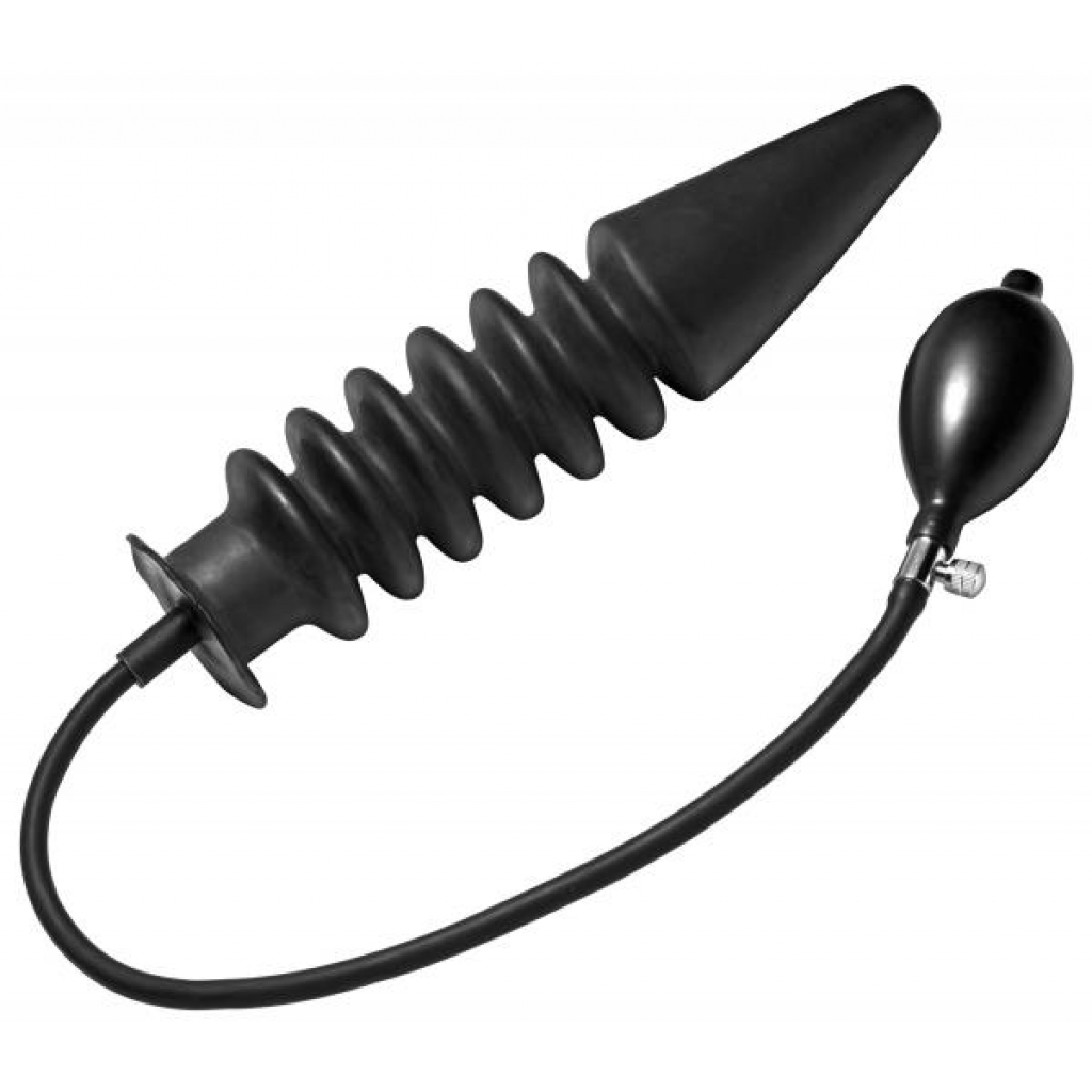 Accordion Inflatable XL Anal Plug - Black