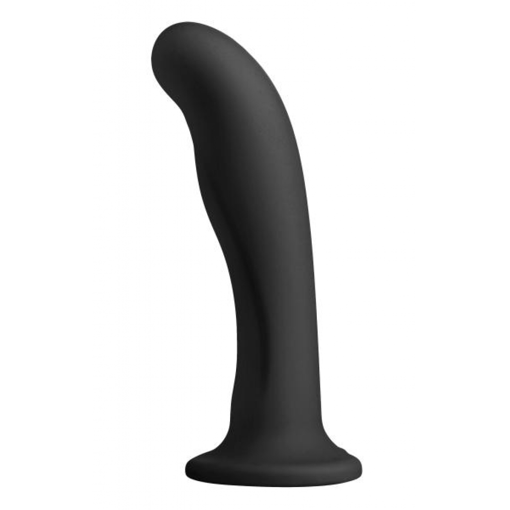 Heart On Silicone Harness Dildo - Black