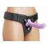 Royal Heart On Silicone Harness Dildo Purple