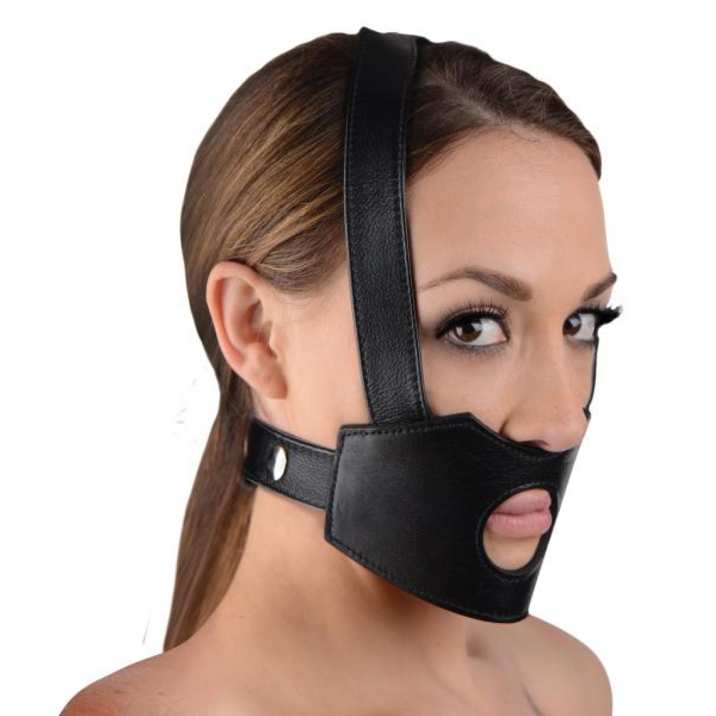 Master Series Face Harness with Dildo - Black