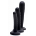 Trinity Strap On Silicone 3 Piece Dildo Set Black