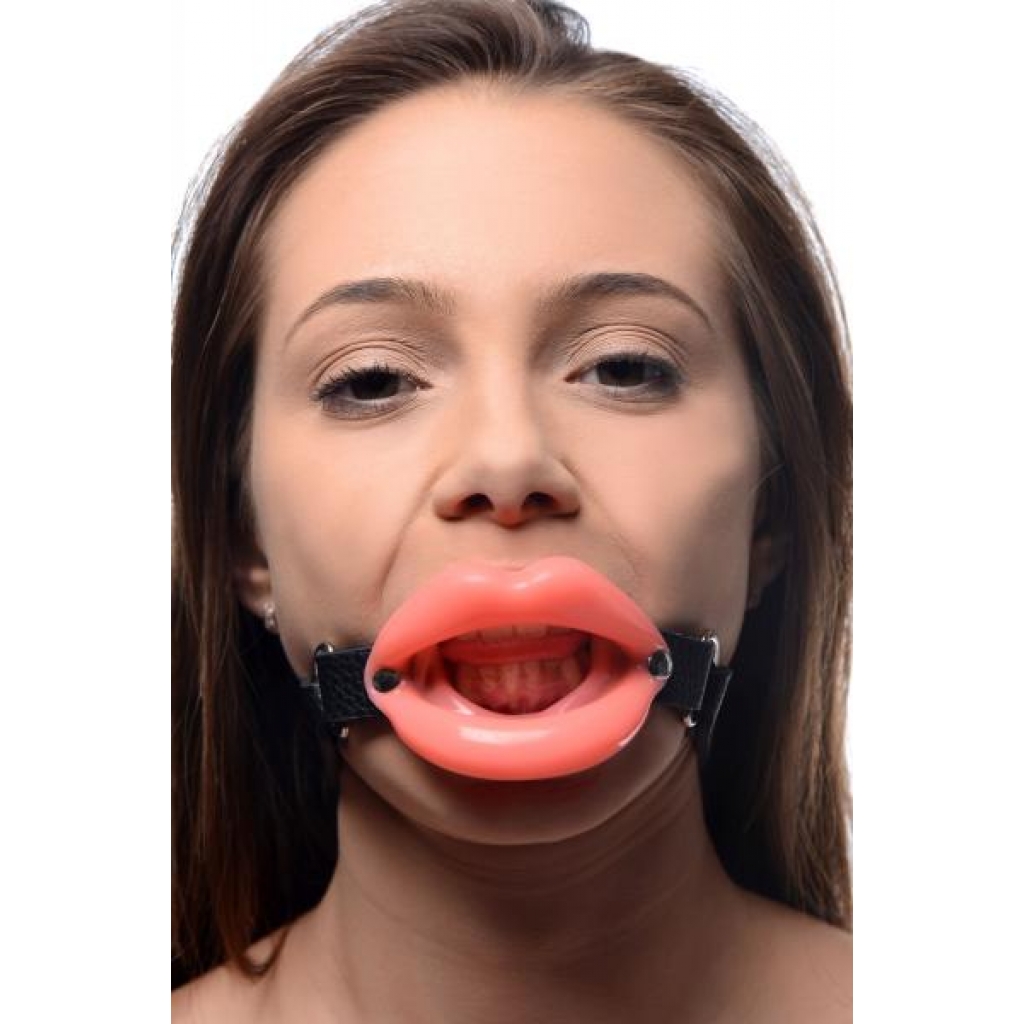 Sissy Mouth Gag - Pink Silicone Lips