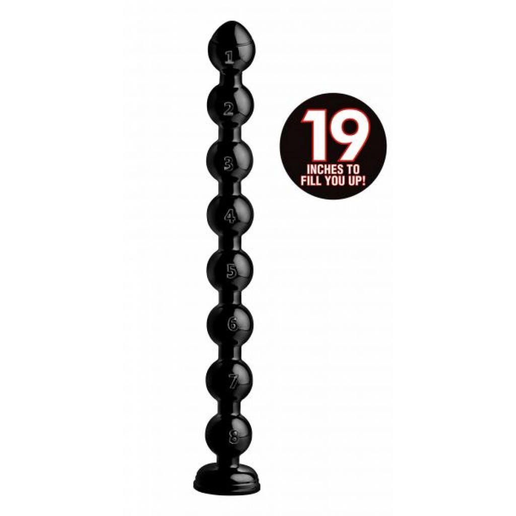 Hosed Beaded Thick Anal Snake - 19 Inches, Black