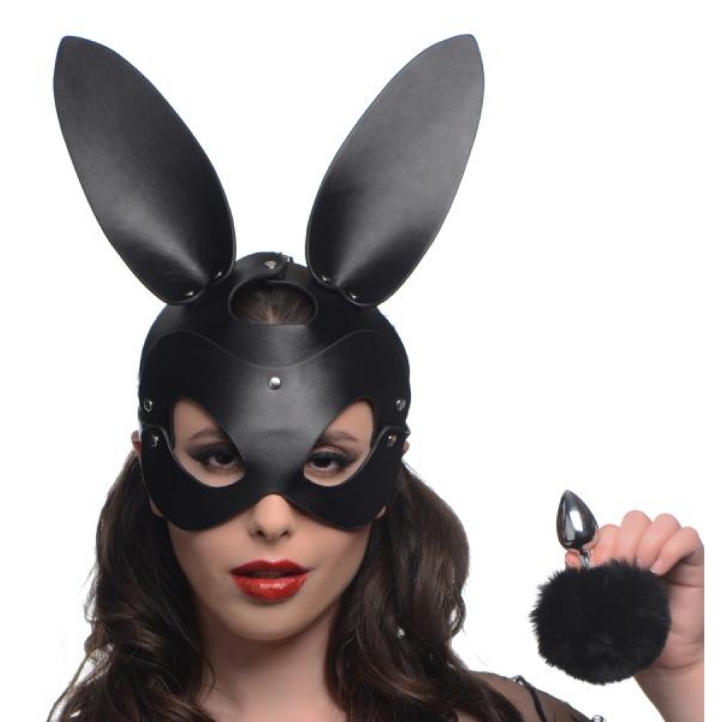 Tailz Bunny Tail Anal Plug And Mask Set - Playful Fantasy