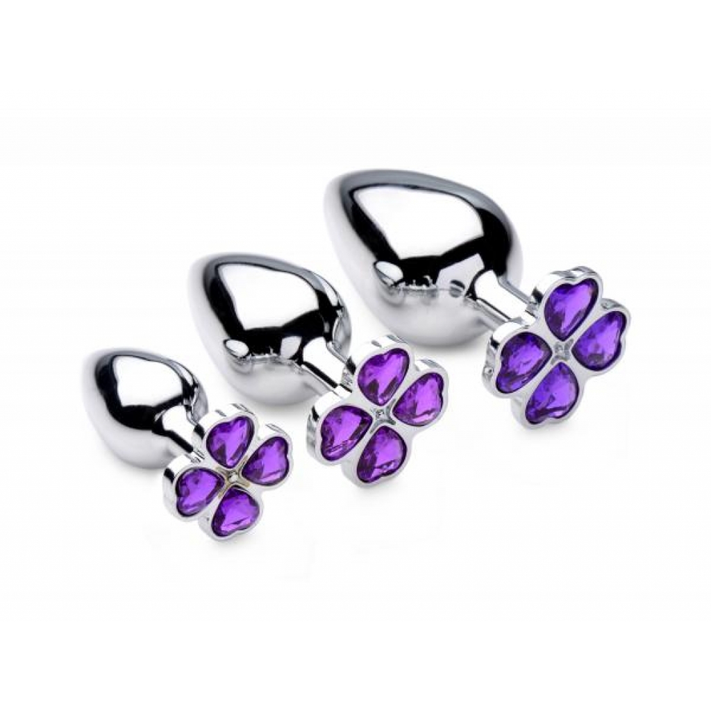 Booty Sparks Violet Flower Gem Anal Plug Set