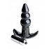 Ribbed Vibrating Butt Plug – Black