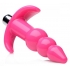 Ribbed Vibrating Butt Plug - Pink